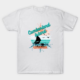 Cumberland Island Georgia Retro Vintage Sunset T-Shirt